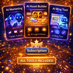 Illustration of various AI-powered tools designed to assist in creating digital content, showcasing innovation in content development.