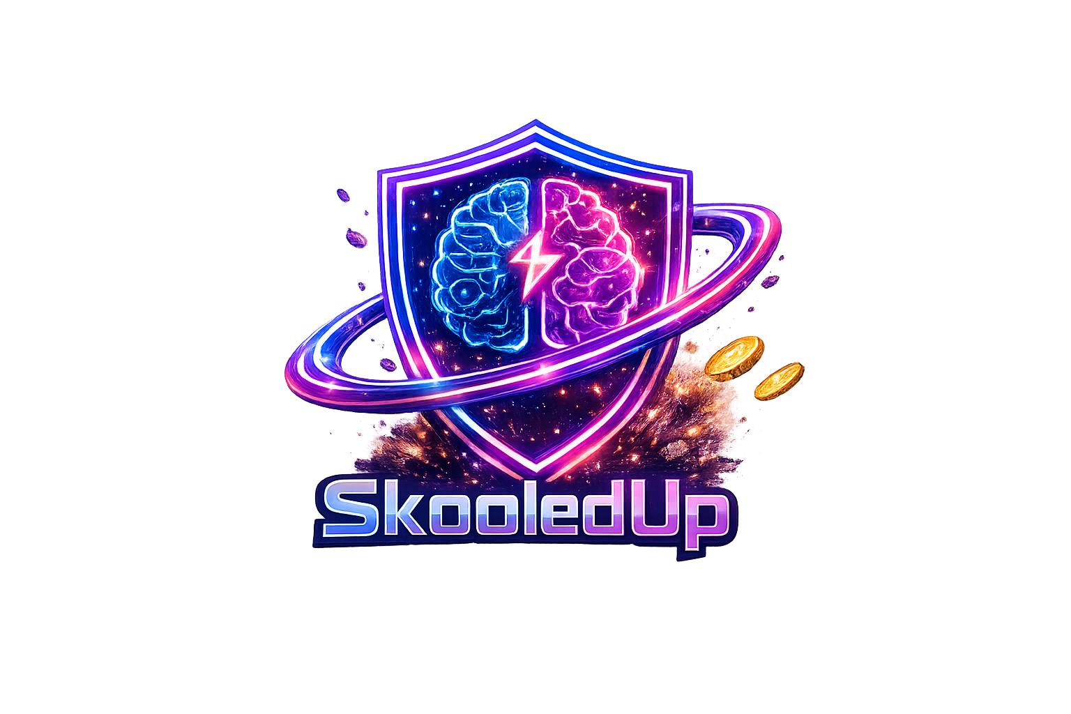 Skooledup.com logo featuring a modern design with vibrant colors and bold typography