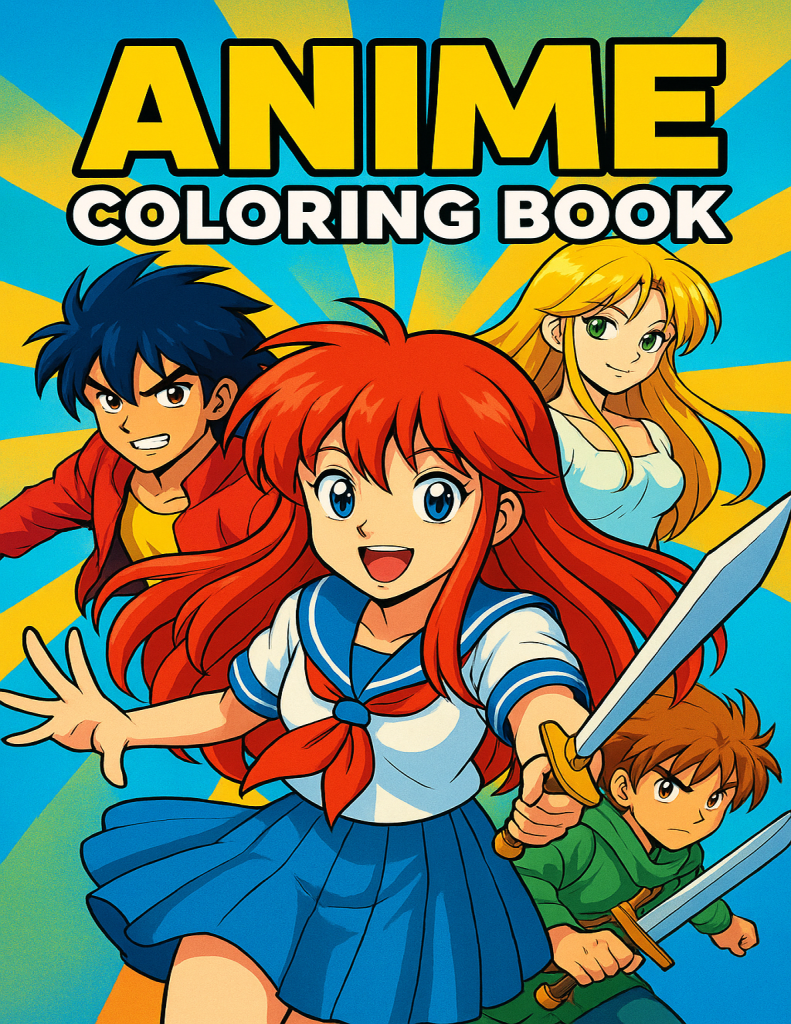 A digital AI-generated coloring image featuring a whimsical scene with detailed line art for creative coloring, from Skooledup.com.