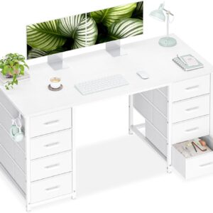 Casaottima 48 Inches Computer Desk with 8 Fabric Drawers