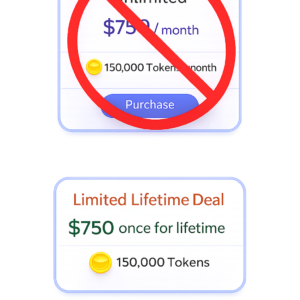 $750 — ONCE — Limited Lifetime Deal - Unlimited Sites + 150,000 Tokens