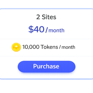 2 Sites $40 a Month with 10,000 AI Tokens