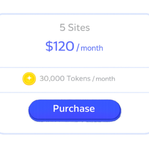 5 Sites - $120 a Month - 30,000 AI Tokens a Month