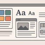 A website layout with customizable design elements like colors, fonts, and templates, illustrating WordPress themes.